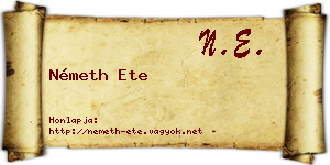Németh Ete névjegykártya