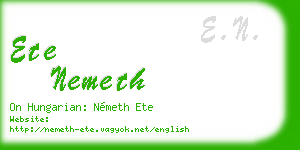 ete nemeth business card
