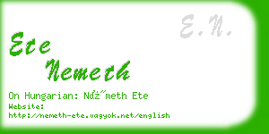 ete nemeth business card